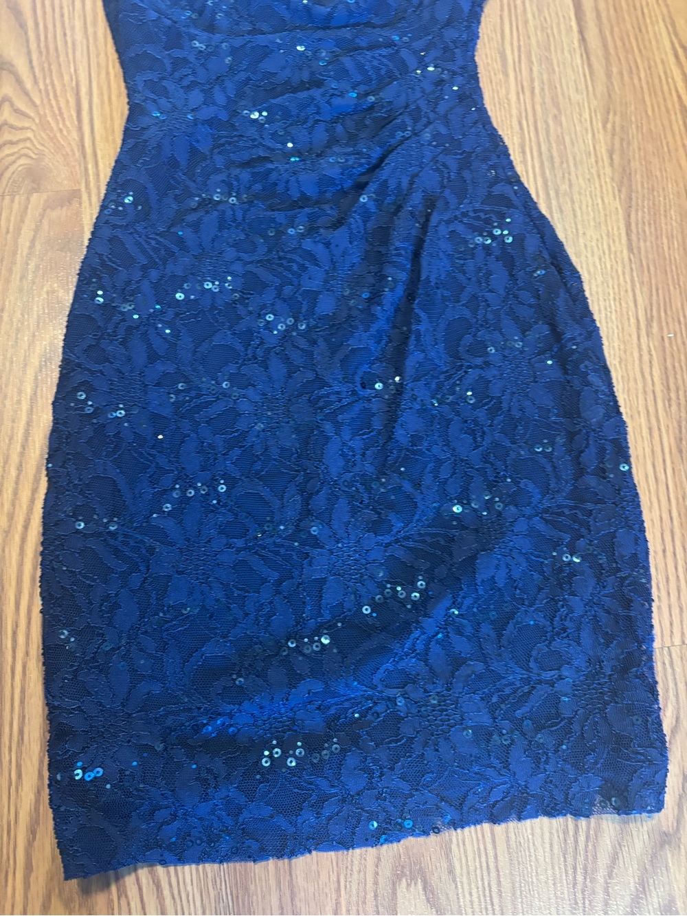 Lauren Ralph Lauren Navy Lace Sequin Sheath Midi Dress - Picture 3 of 10